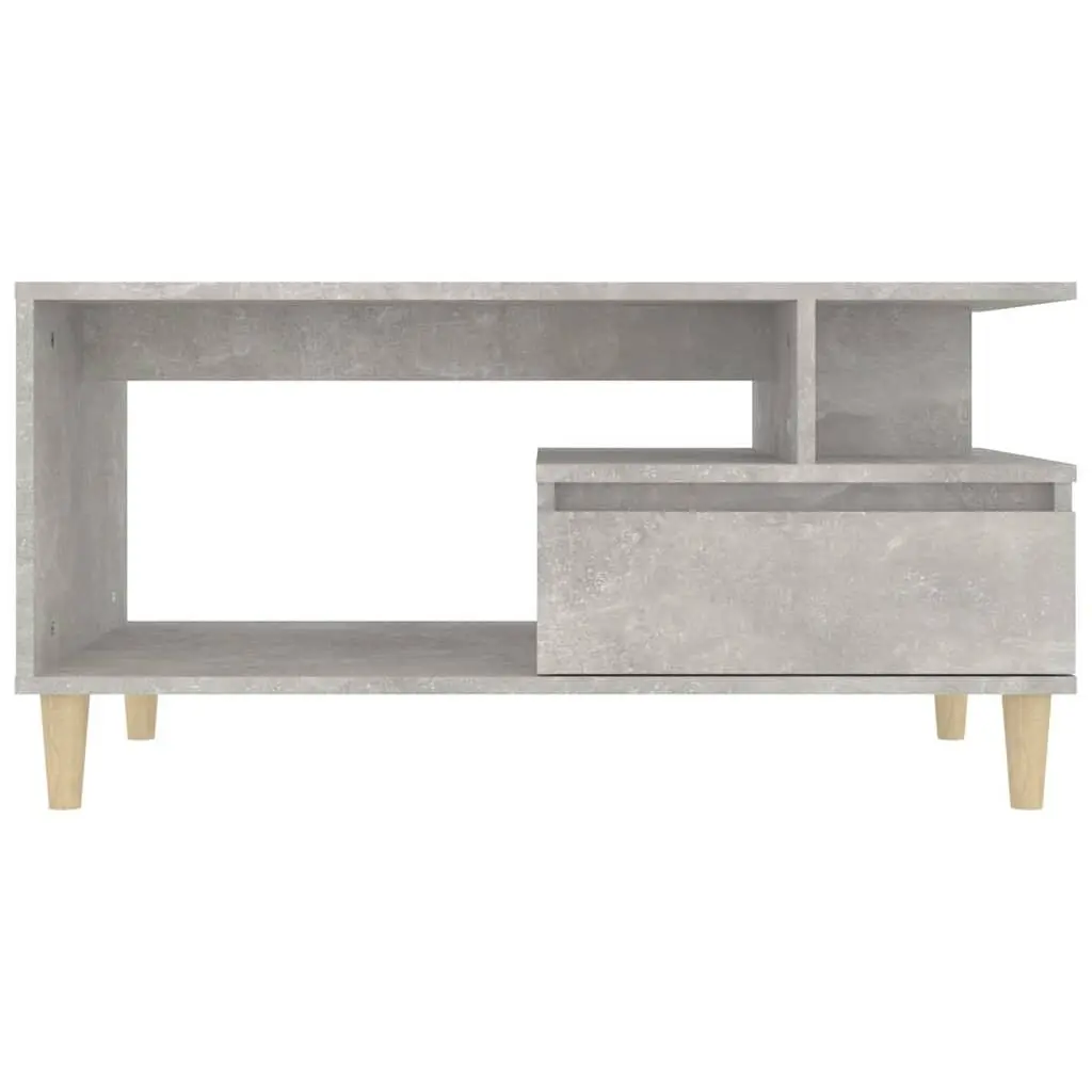 Coffee Table Grey Engineered Wood Accent with Storage Drawer Open Compartments