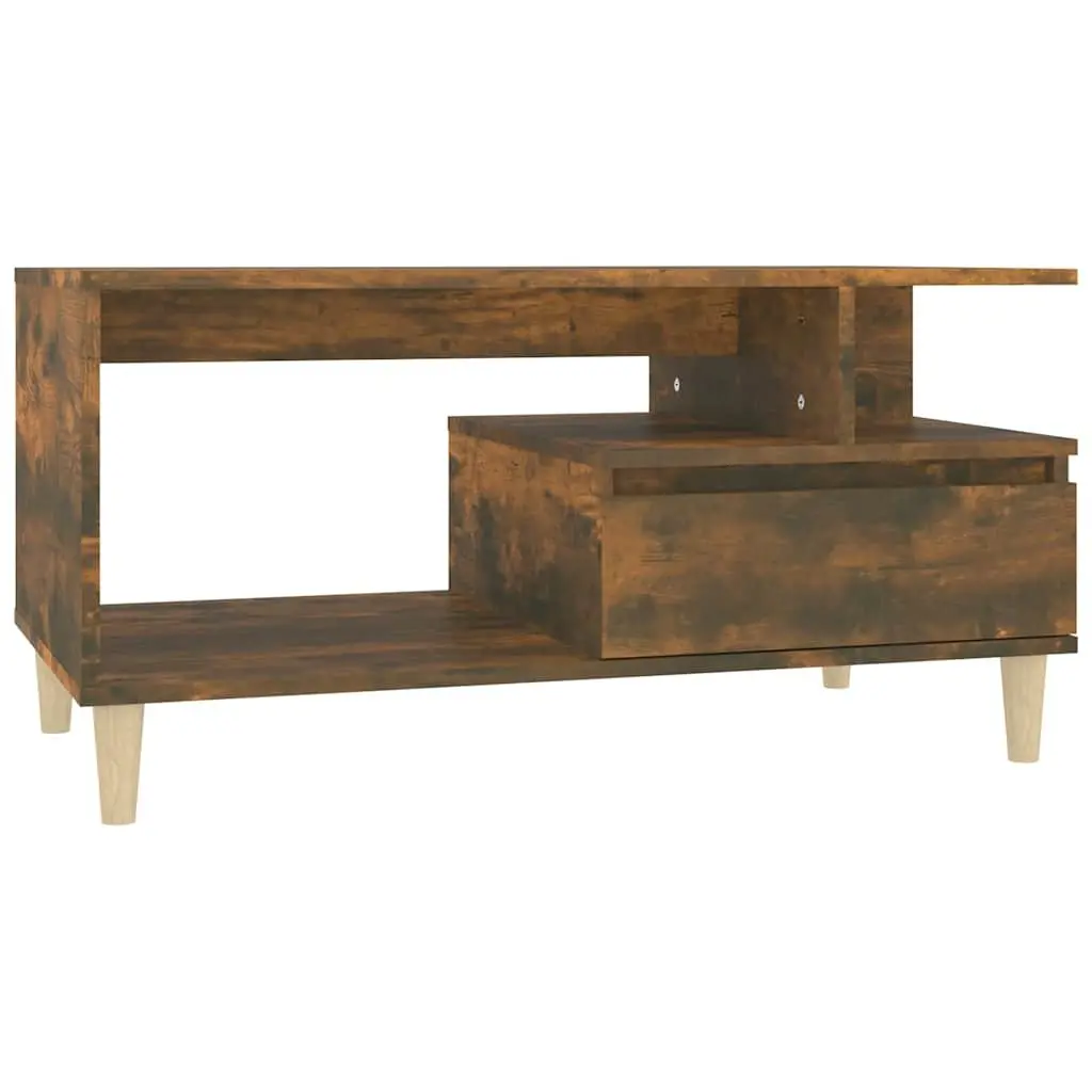 Coffee Table for Living Room Smoked Oak 90L x 49W x 45H cm