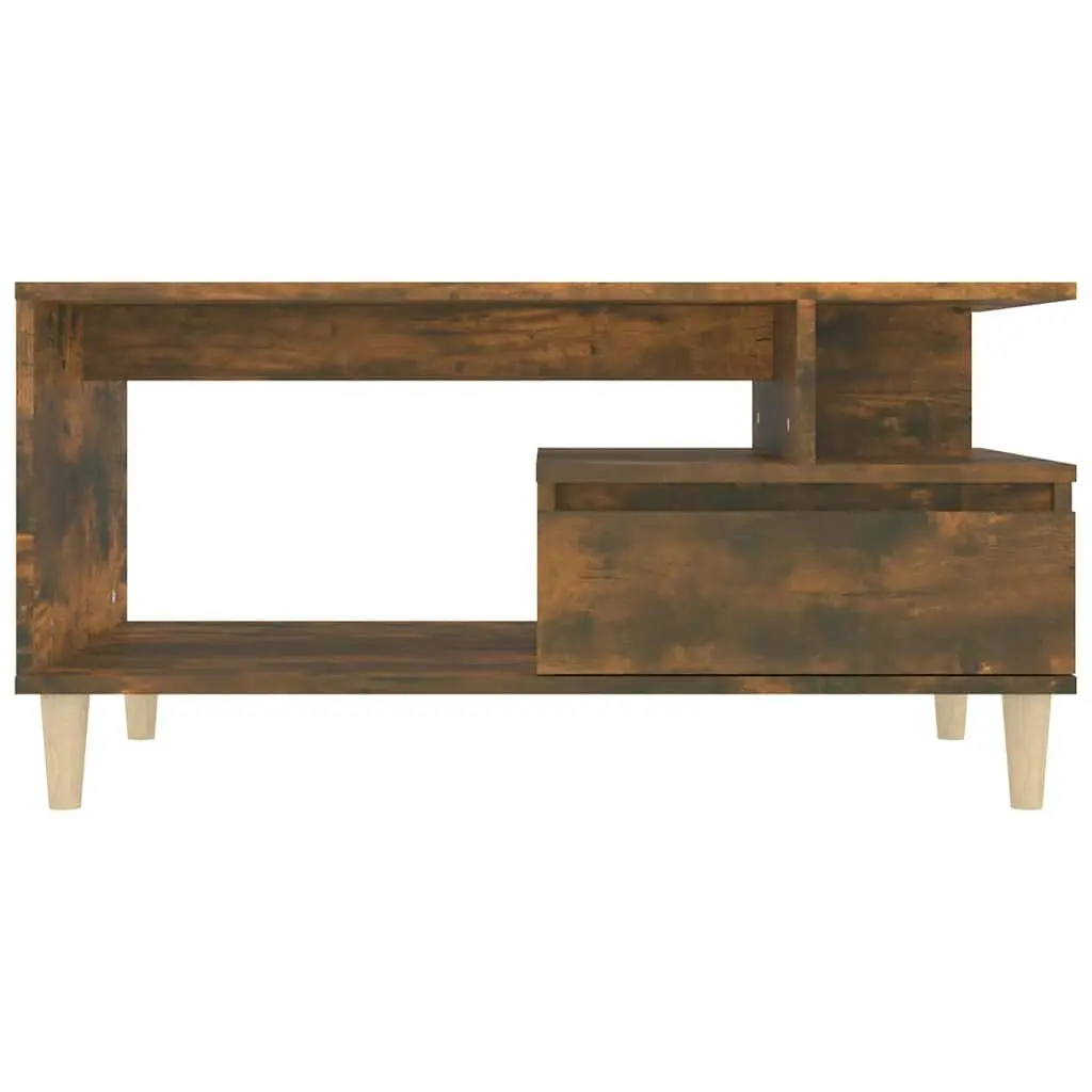 Coffee Table for Living Room Smoked Oak 90L x 49W x 45H cm