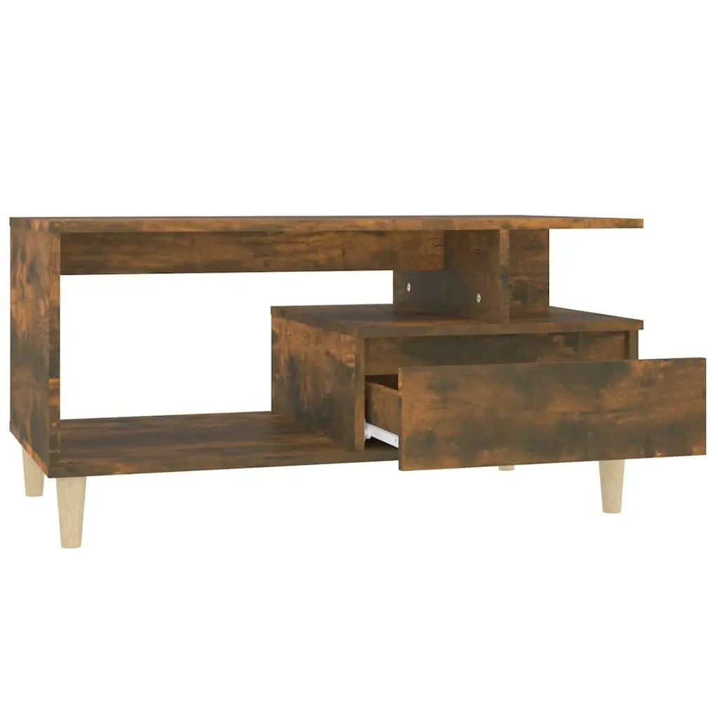 Coffee Table for Living Room Smoked Oak 90L x 49W x 45H cm