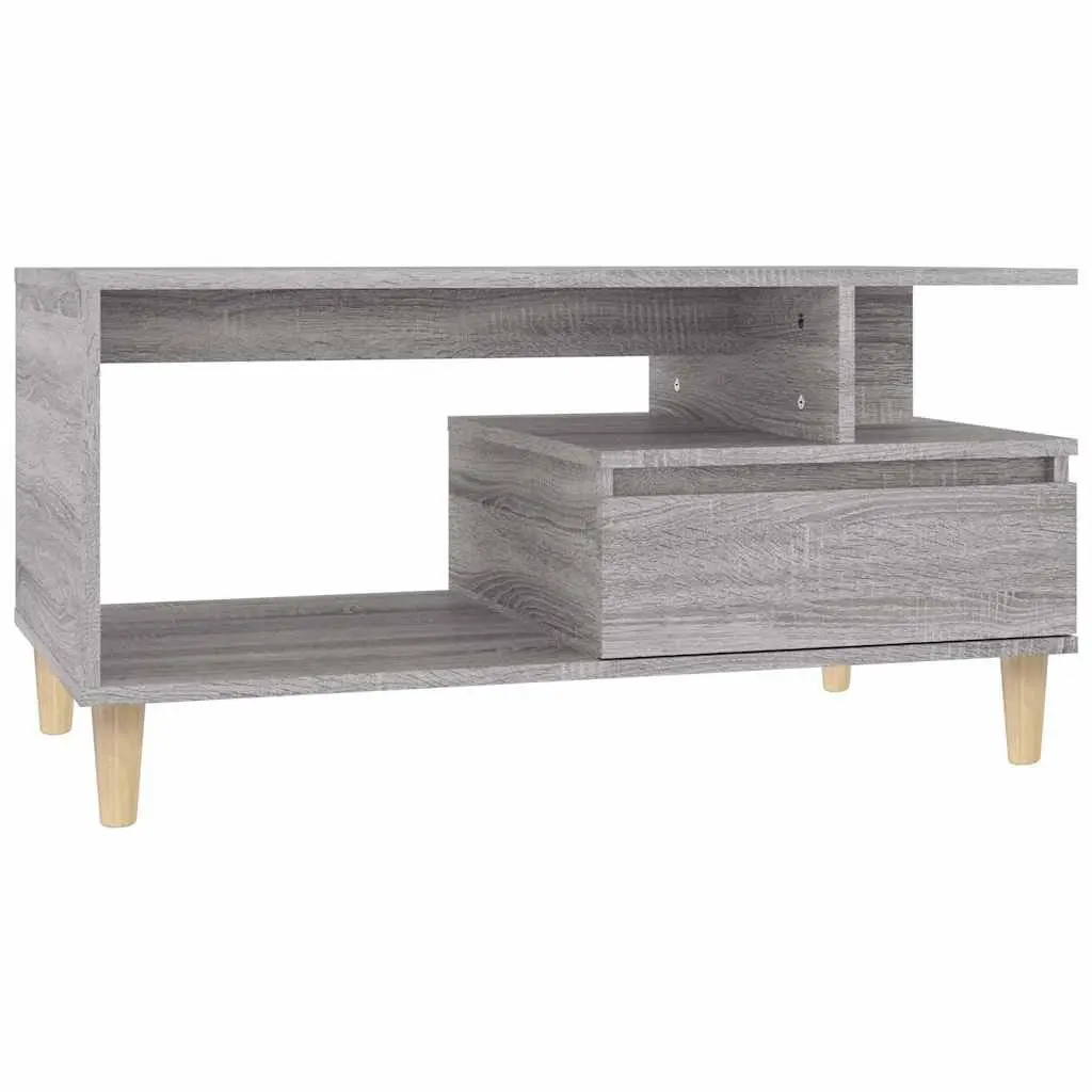 Coffee Table Grey Sonoma 90x49x45cm Open Compartment Drawer Storage Accent Table