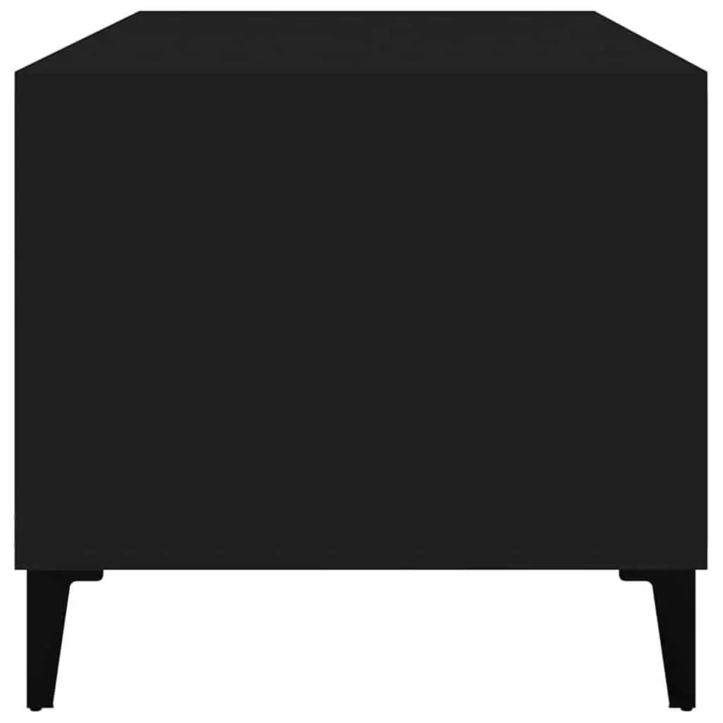 Coffee Table Black Engineered Wood Living Room Accent Storage Furniture