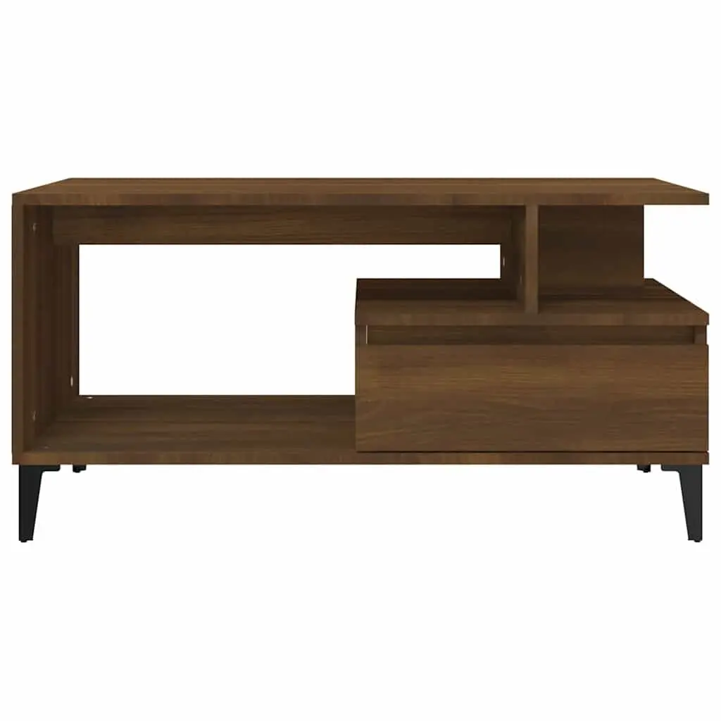 Coffee Table Brown Oak 90x49x45 cm Living Room Furniture Storage Display