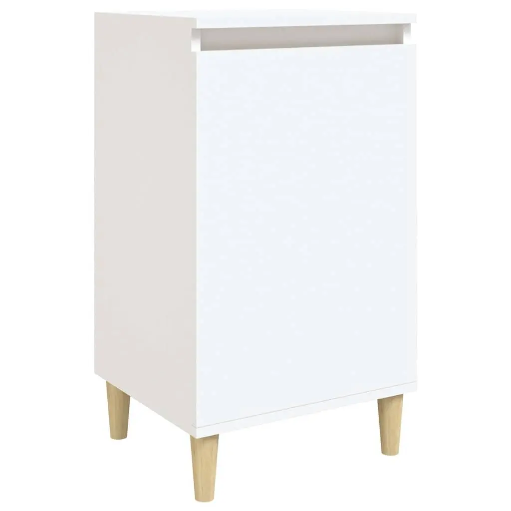 Bedside Cabinet White 40x35x70cm Nightstand Side Table with Door Storage