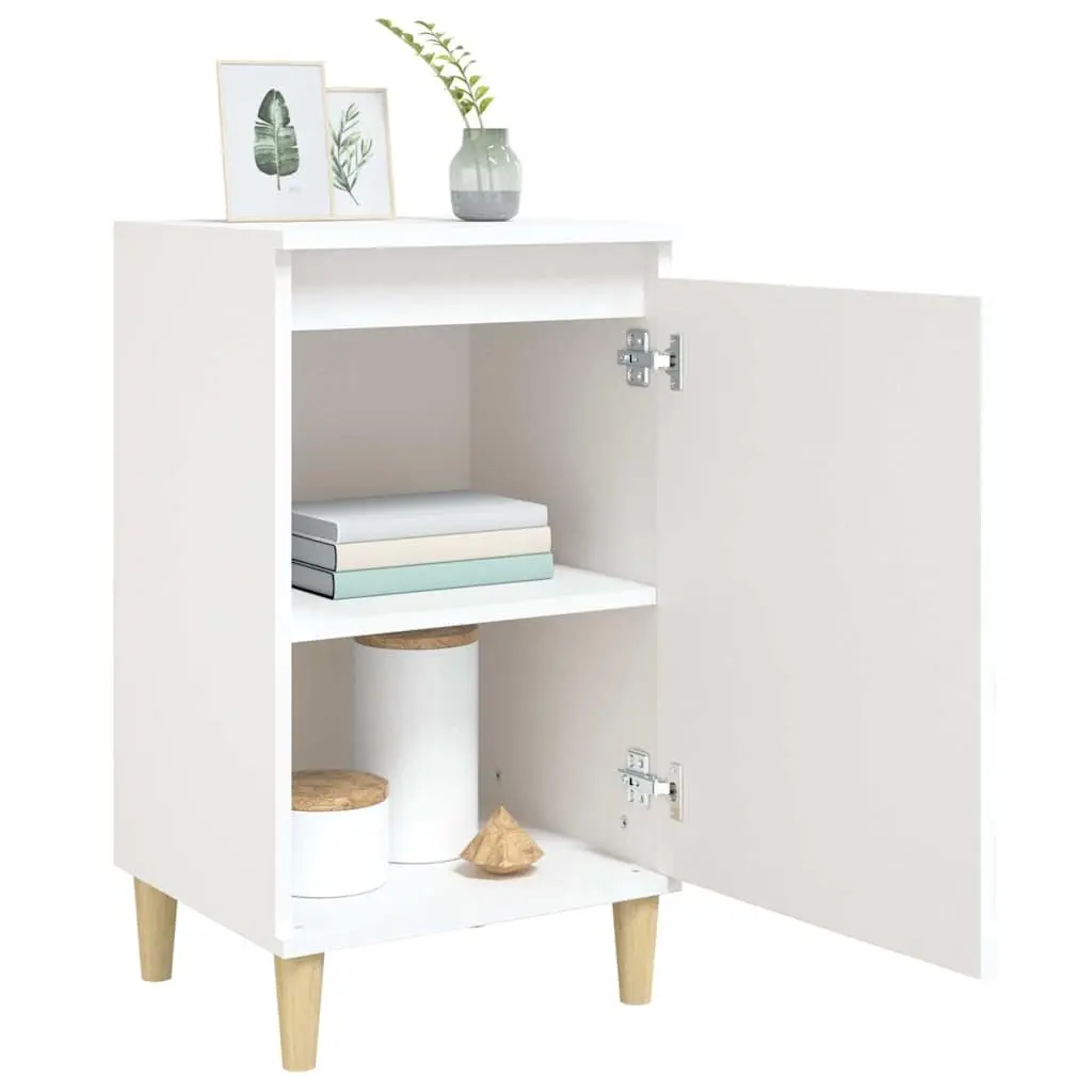 Bedside Cabinet White 40x35x70cm Nightstand Side Table with Door Storage