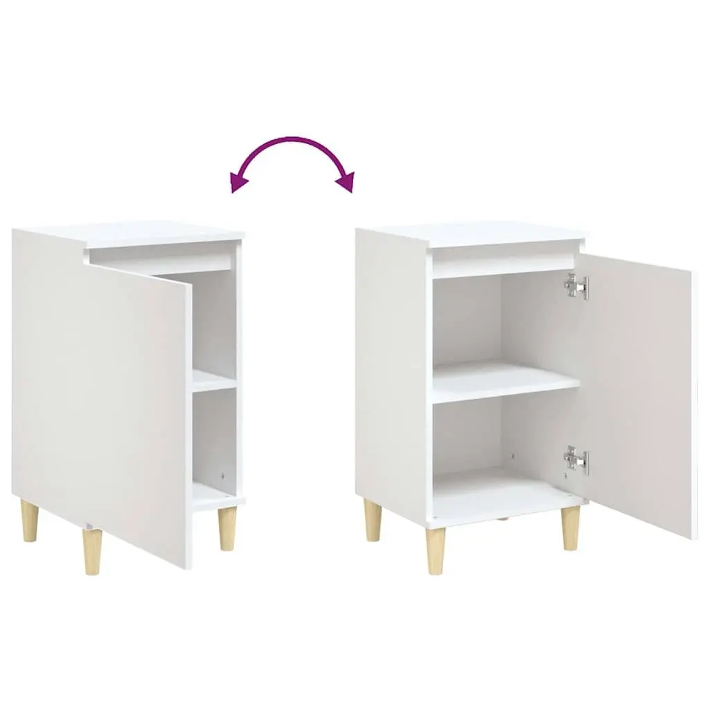 Bedside Cabinet White 40x35x70cm Nightstand Side Table with Door Storage
