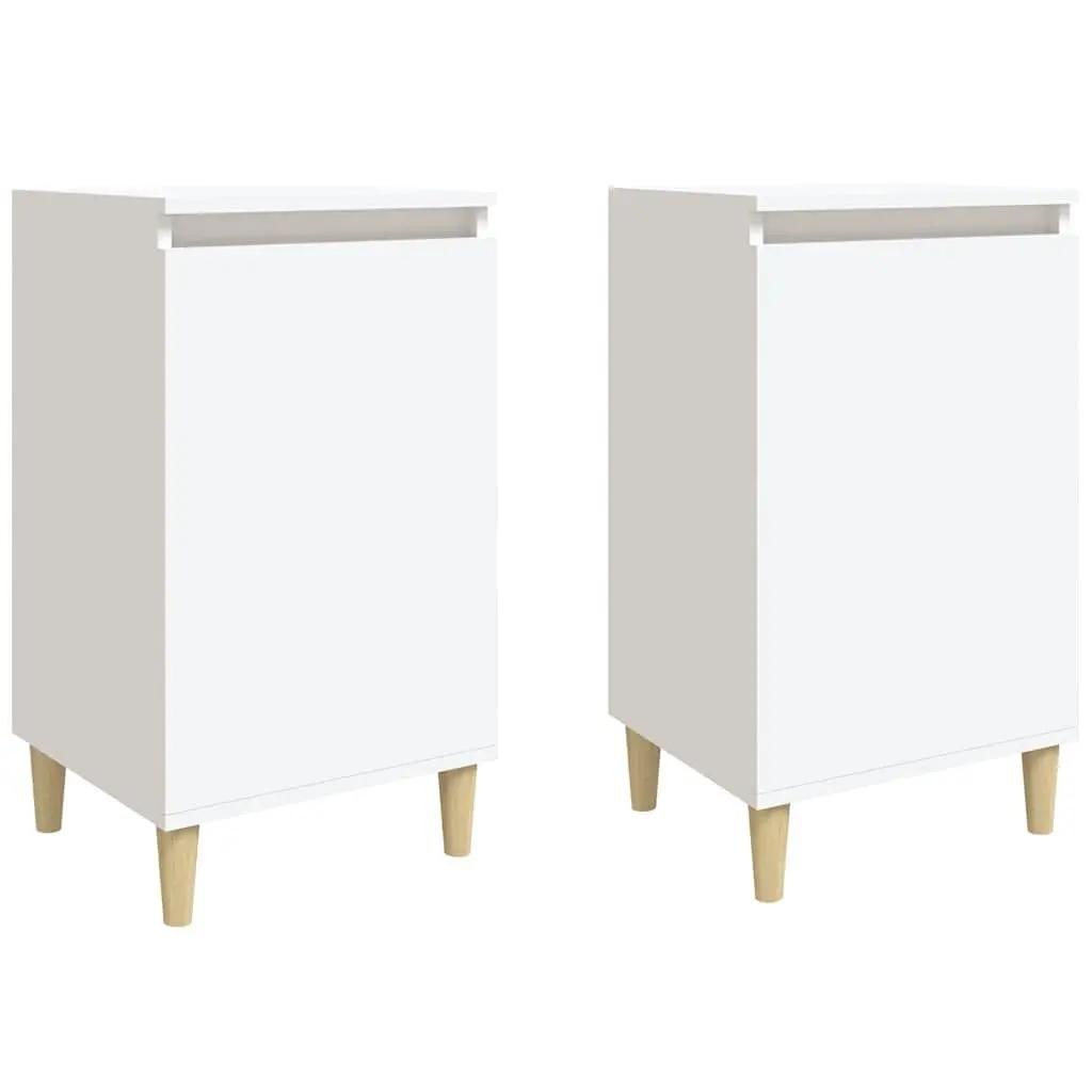 Bedside Cabinet for Bedroom 40x35x70 cm White Engineered Wood Nightstand Storage 2 Piece