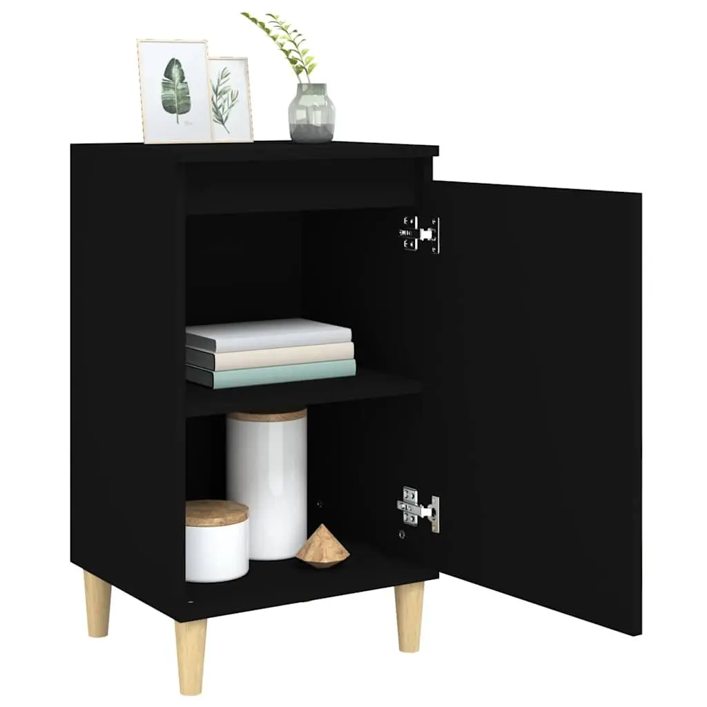 Bedside Cabinet Set for Bedroom Storage Black 40x35x70 cm Engineered Wood Nightstand