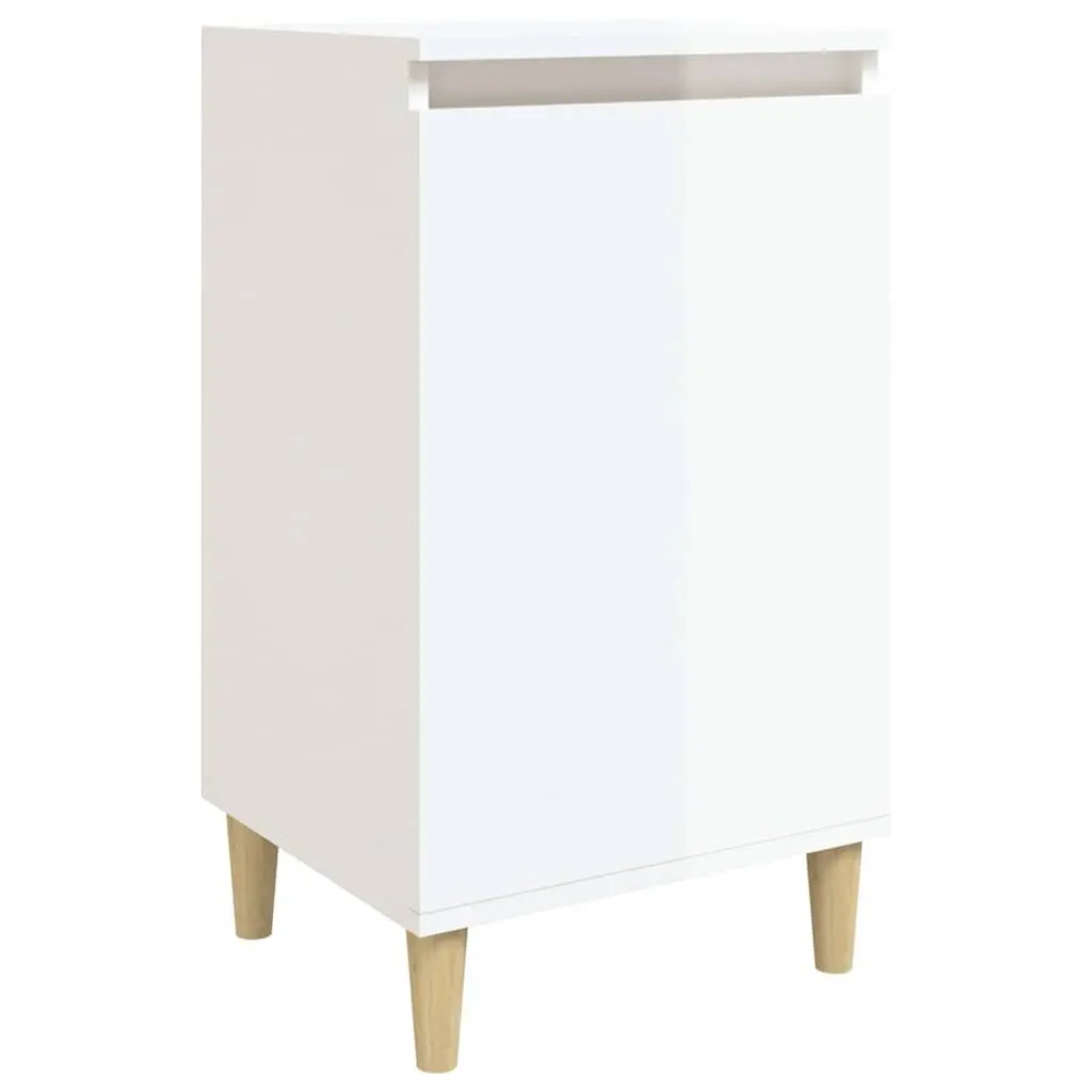 Bedside Cabinet White High Gloss 40x35x70cm Nightstand Storage Table