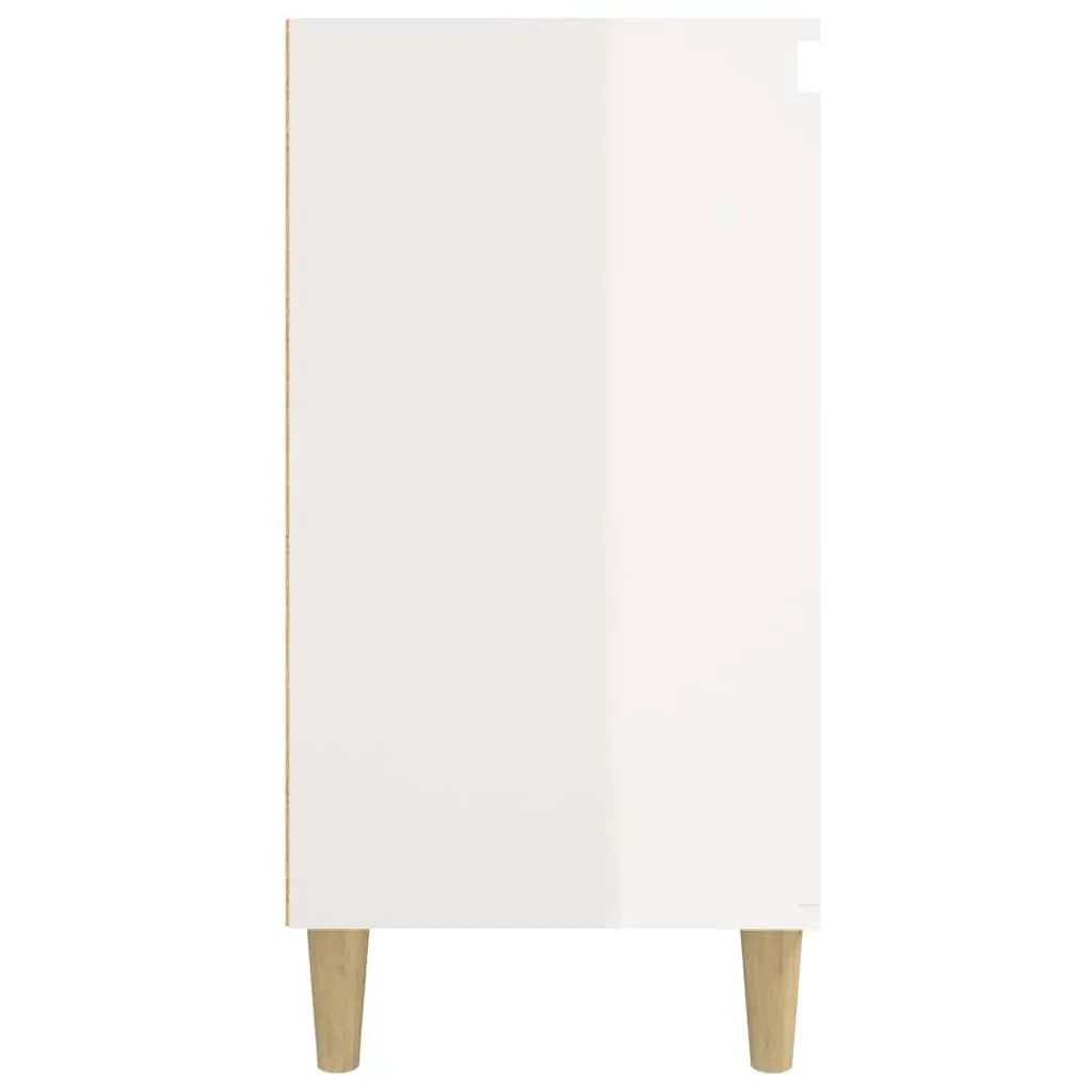 Bedside Cabinet White High Gloss 40x35x70cm Nightstand Storage Table
