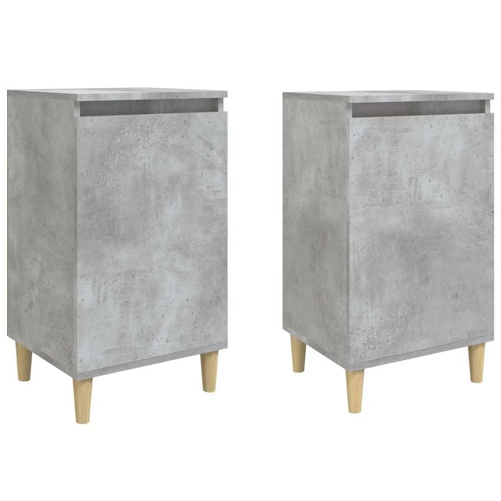 Bedside Cabinets 2 pcs Grey 40x35x70 cm Engineered Wood Nightstand Storage