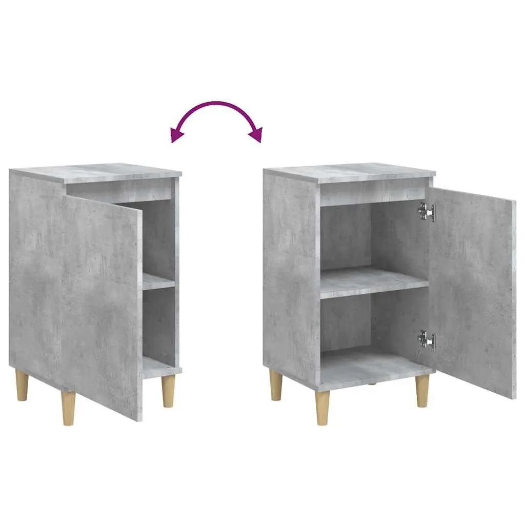 Bedside Cabinets 2 pcs Grey 40x35x70 cm Engineered Wood Nightstand Storage