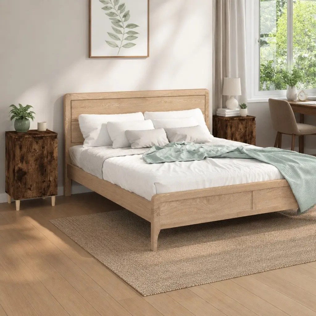 Bedside Cabinets 2 pcs Bedroom Storage Brown Engineered Wood 40x35x70cm