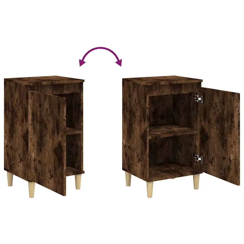 Bedside Cabinets 2 pcs Bedroom Storage Brown Engineered Wood 40x35x70cm