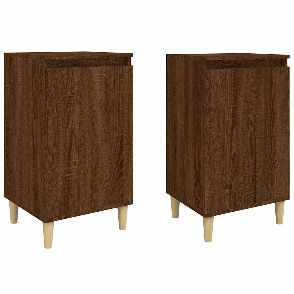 Brown Oak Bedside Cabinet