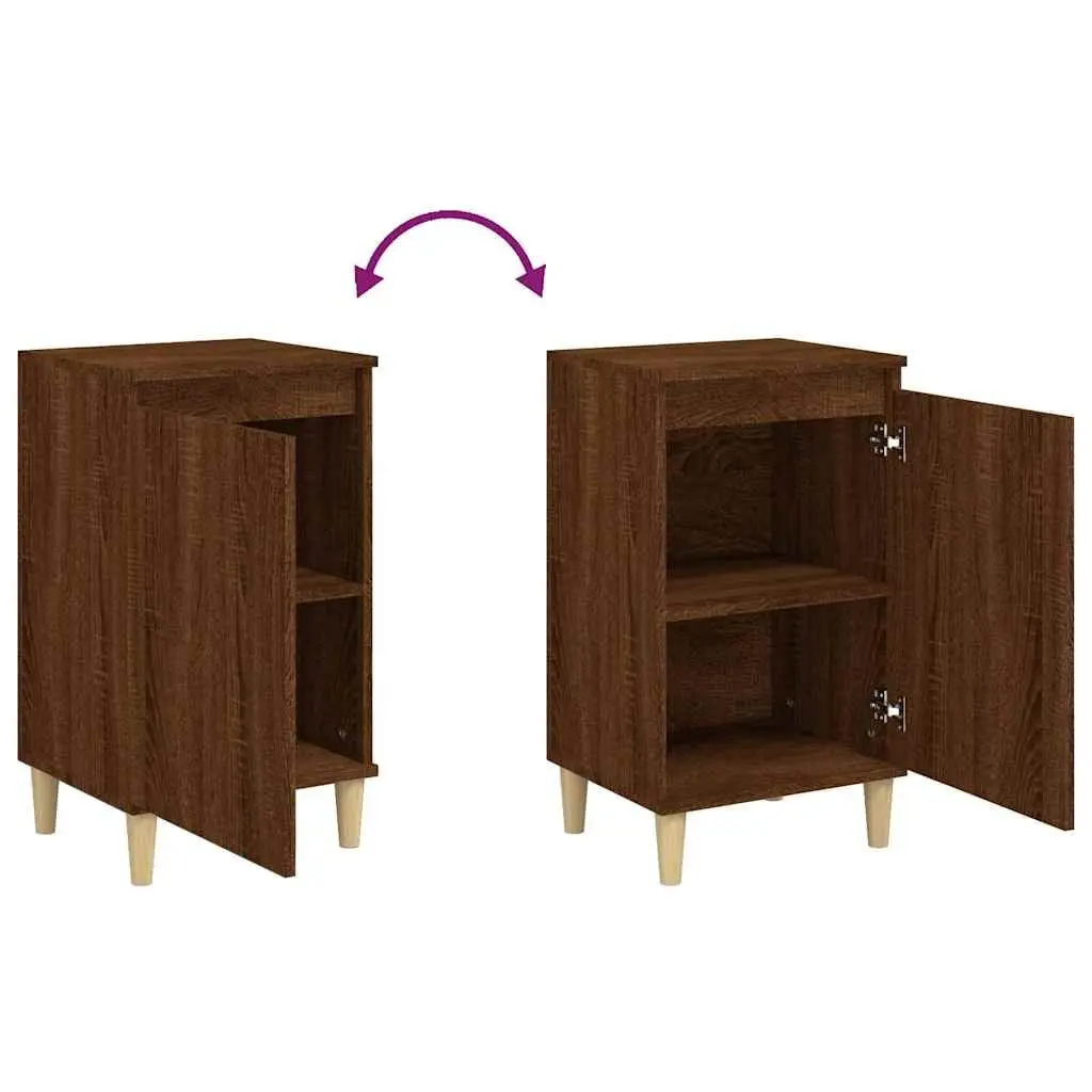 Brown Oak Bedside Cabinet