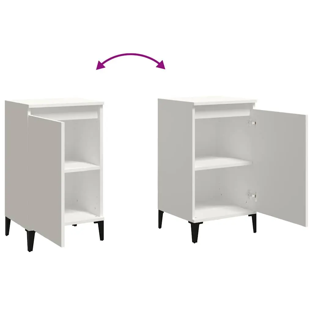 White Engineered Wood Bedside Cabinet 40Lx35Wx70H cm