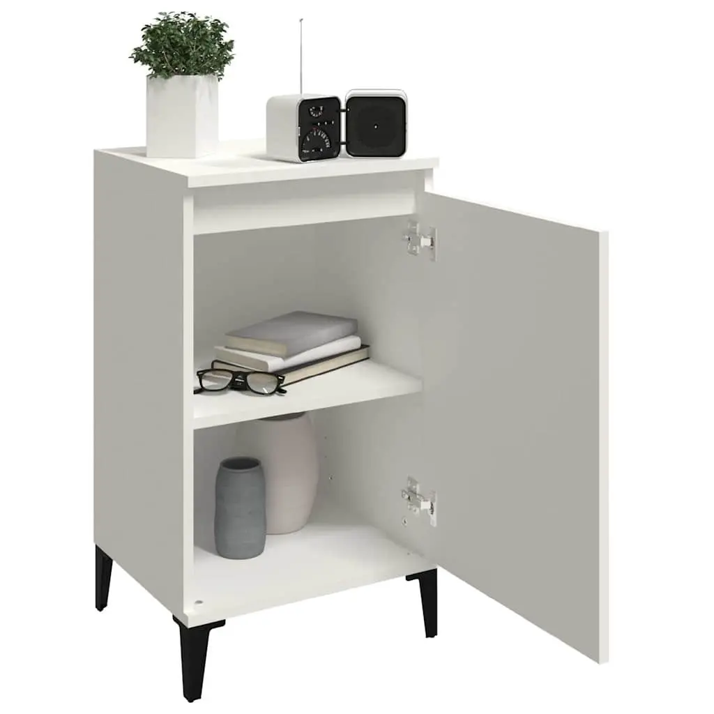 Bedside Cabinets 2 pcs White Nightstands Bedroom Storage Cabinet with Door 40 x 35 x 70 cm