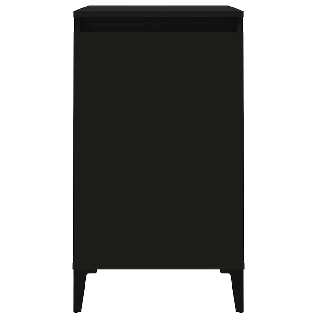 Bedside Cabinet Black Bedroom Storage Side Table 40x35x70 cm
