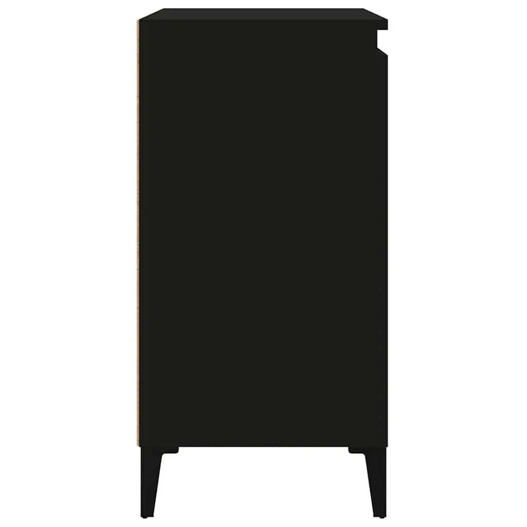 Bedside Cabinet Black Bedroom Storage Side Table 40x35x70 cm