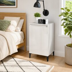 Bedside Cabinet White Gloss Dimensions: 40x35x70 cm
