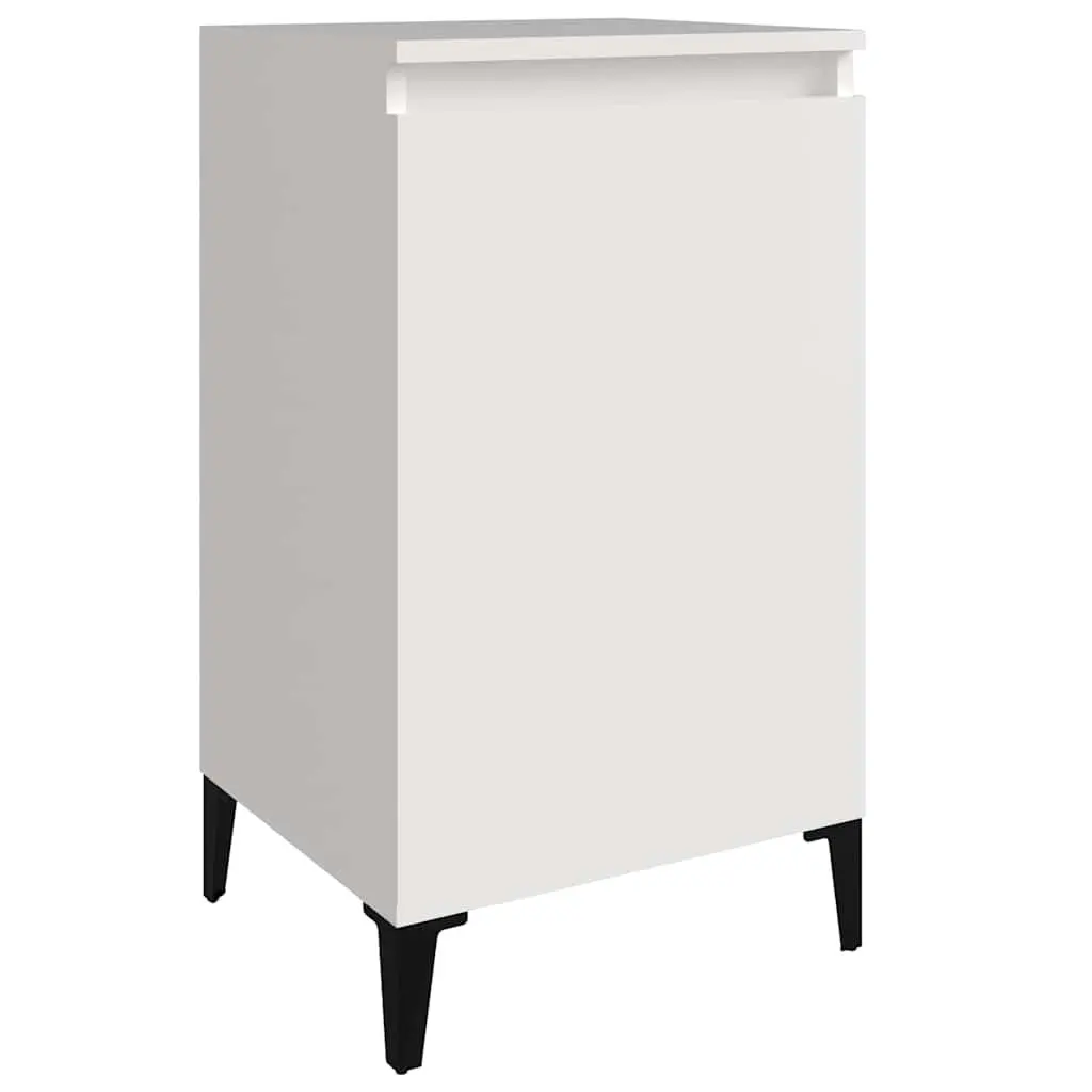 Bedside Cabinet White High Gloss 40x35x70 cm Engineered Wood Nightstand Storage