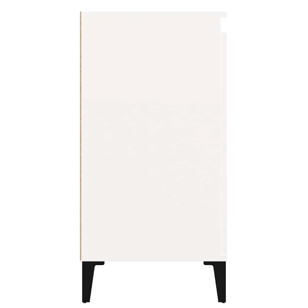 Bedside Cabinet White High Gloss 40x35x70 cm Engineered Wood Nightstand Storage