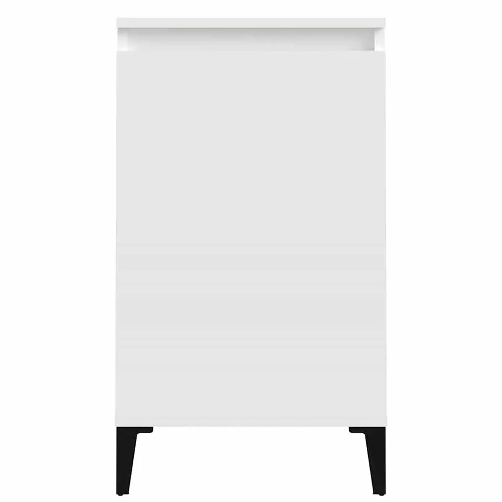 Bedside Cabinets 2 pcs High Gloss White Nightstands Bedroom Storage 40x35x70cm