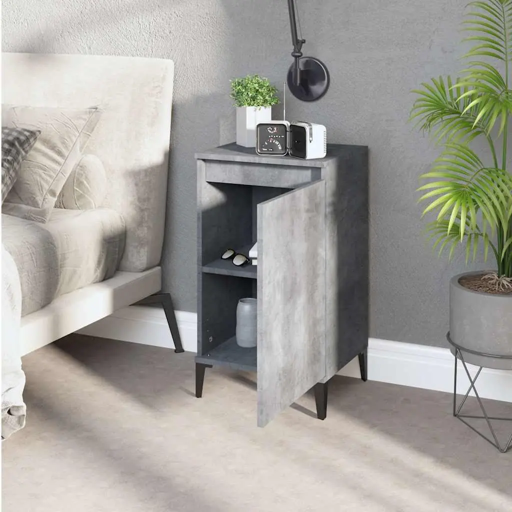 Bedside Cabinet Bedroom Concrete Grey 40x35x70cm