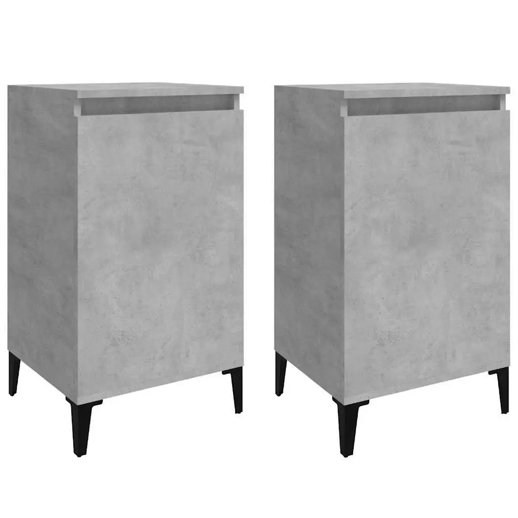 Grey 2-Door Bedside Cabinet
