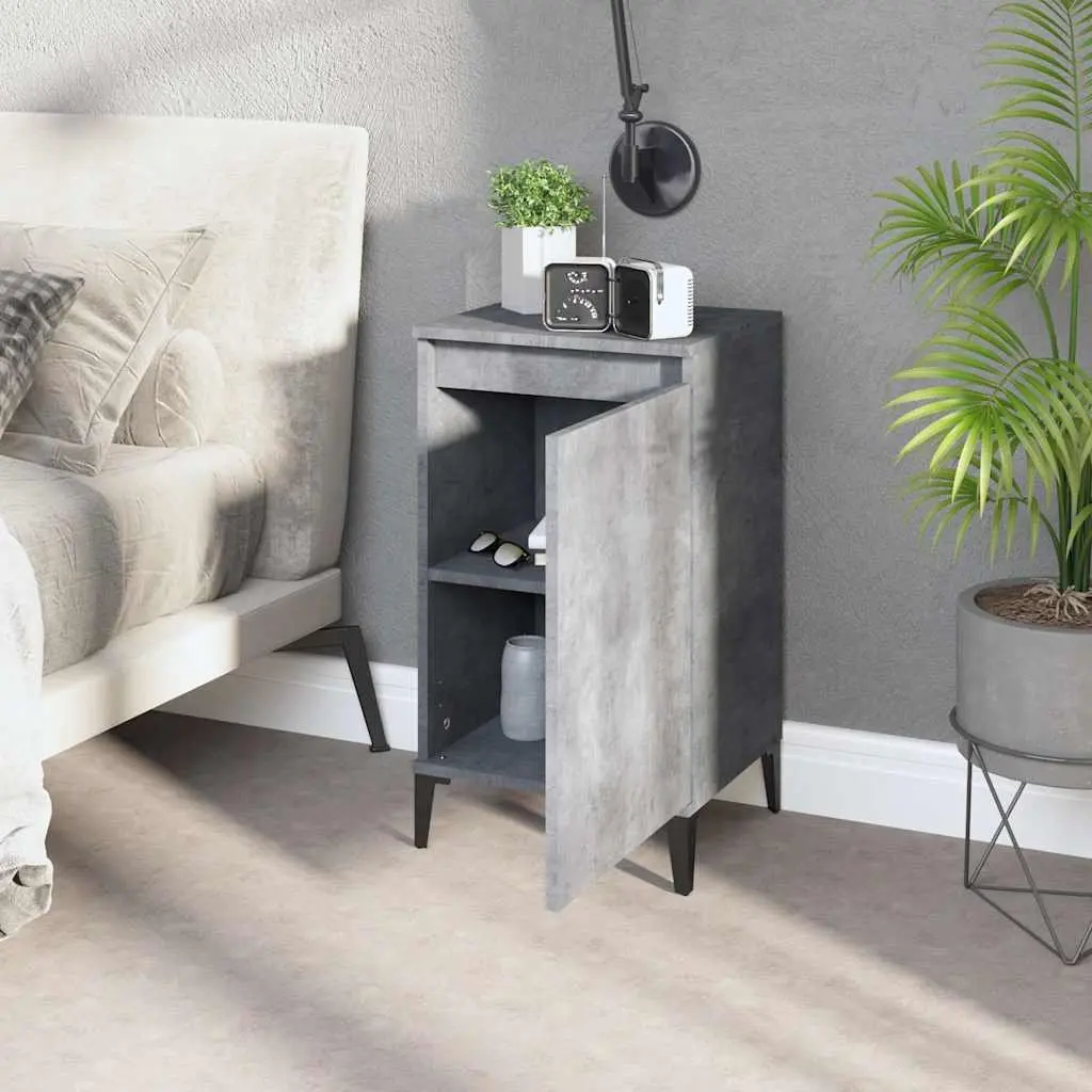 Grey 2-Door Bedside Cabinet