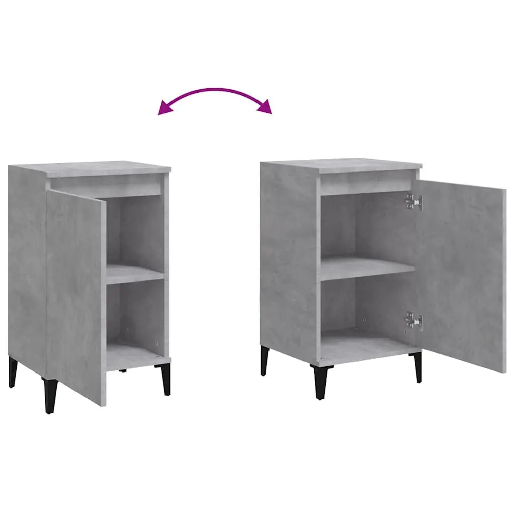 Grey 2-Door Bedside Cabinet