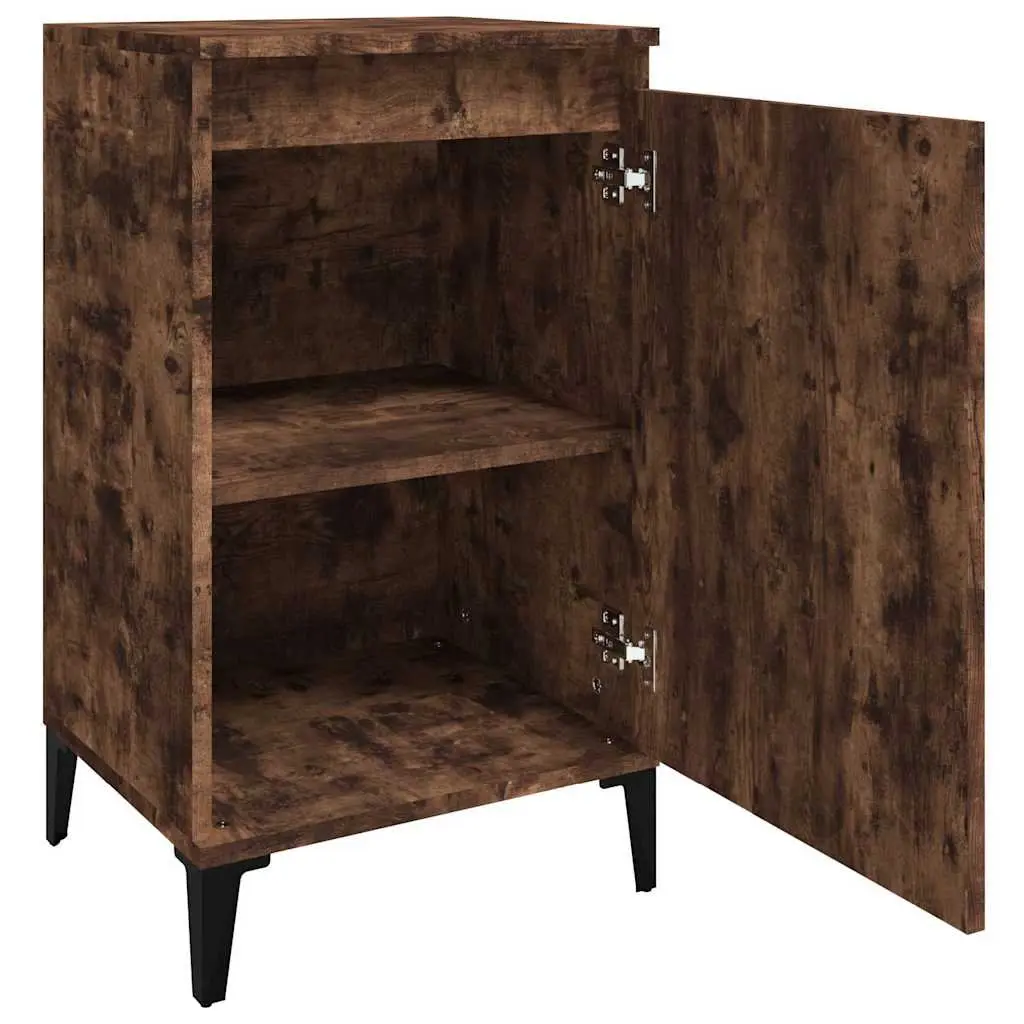 Bedside Cabinets 2 pcs Smoked Oak Nightstands Bedroom Storage 40x35x70 cm