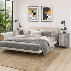 Bedside Cabinets 2 pcs Grey Sonoma Engineered Wood Nightstand Storage