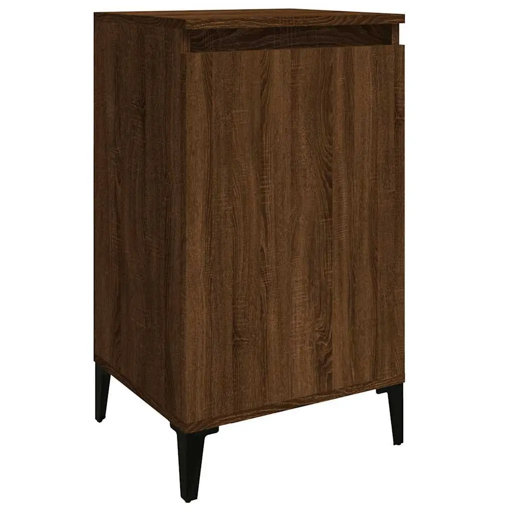 Bedside Cabinets Bedroom 2 Piece Brown Oak Nightstands Storage Cabinet