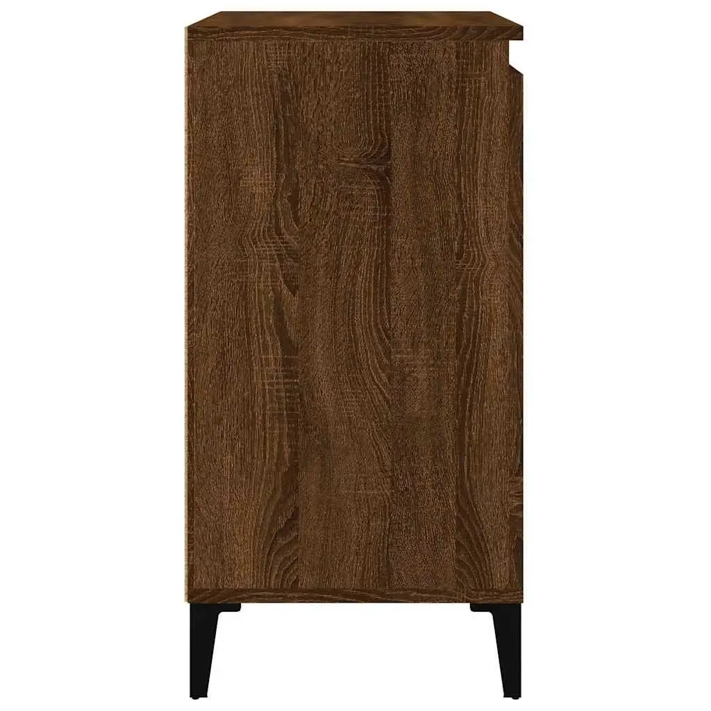 Bedside Cabinets Bedroom 2 Piece Brown Oak Nightstands Storage Cabinet