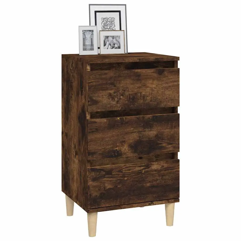 Bedside Cabinet 40x35x70cm Brown 3 Drawer Nightstand Storage Bedroom Furniture