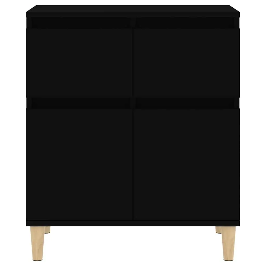 Sideboard Black Living Room 60x35x70 cm Buffet Cabinet Storage Cupboard 2 Drawers 2 Doors