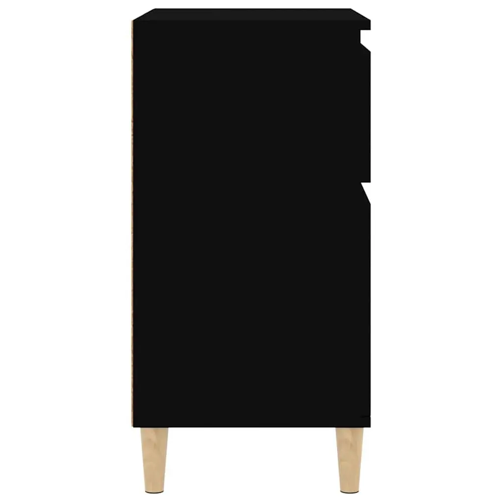 Sideboard Black Living Room 60x35x70 cm Buffet Cabinet Storage Cupboard 2 Drawers 2 Doors