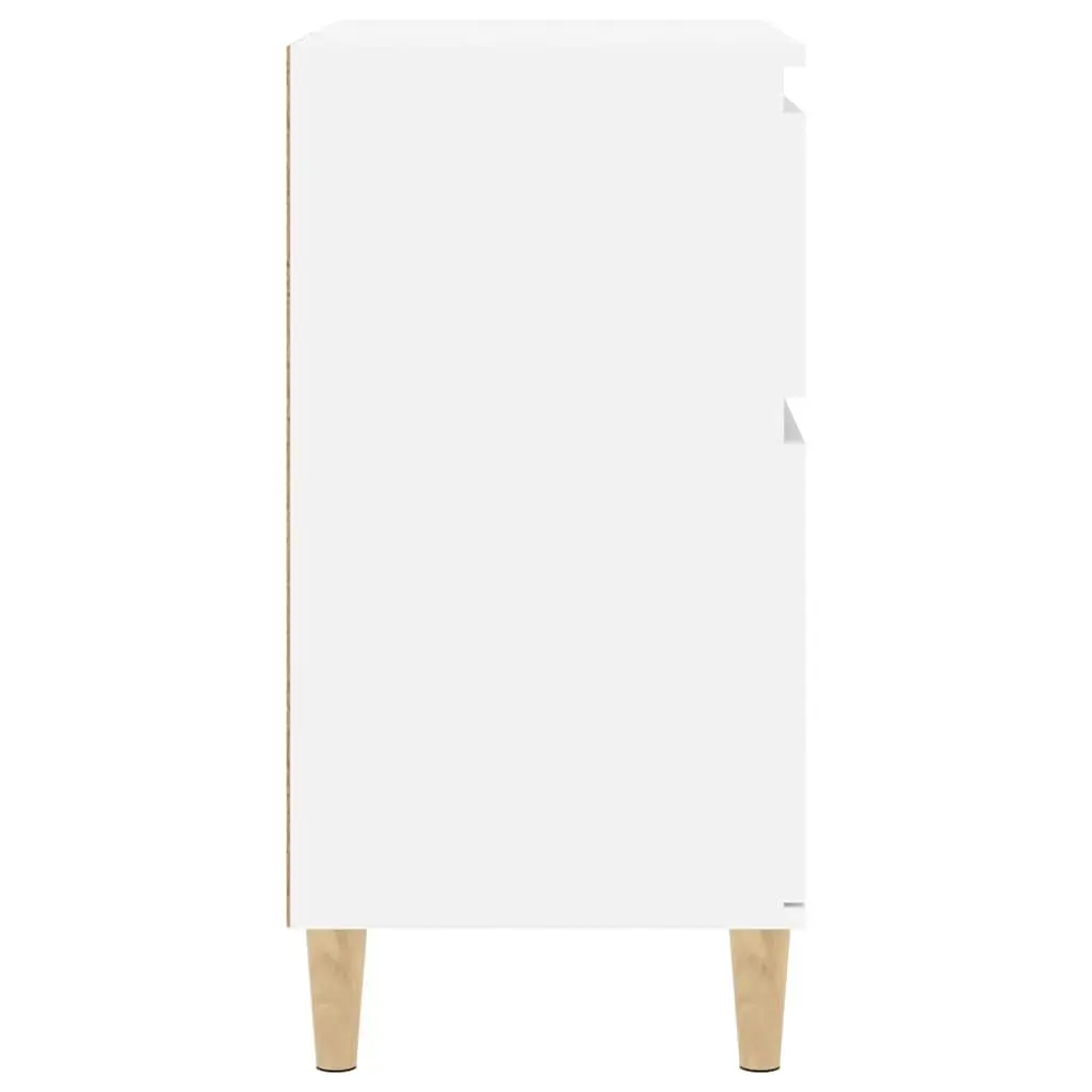Sideboard High Gloss White Storage Cabinet 60x35x70cm Drawers Compartments