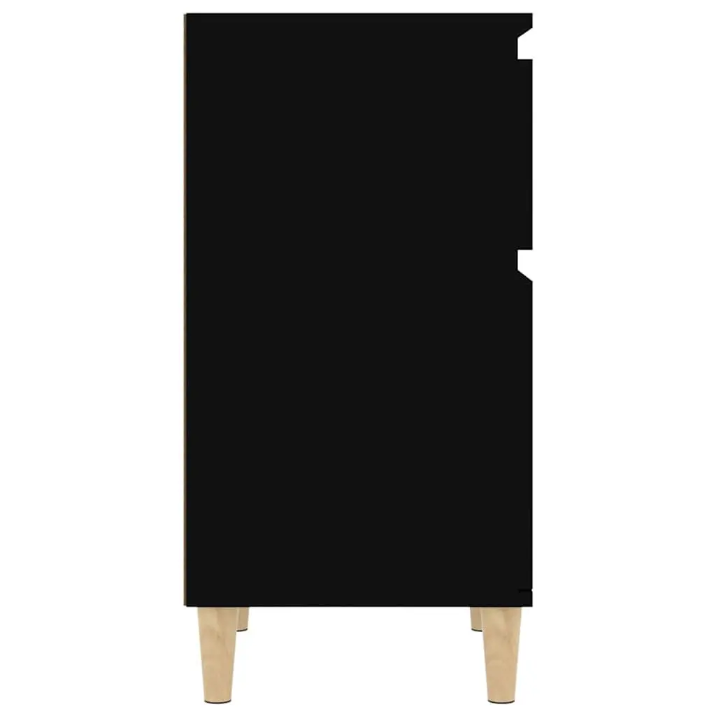 Bedside Cabinet Black Nightstand Storage Organizer Bedroom 40x35x70cm