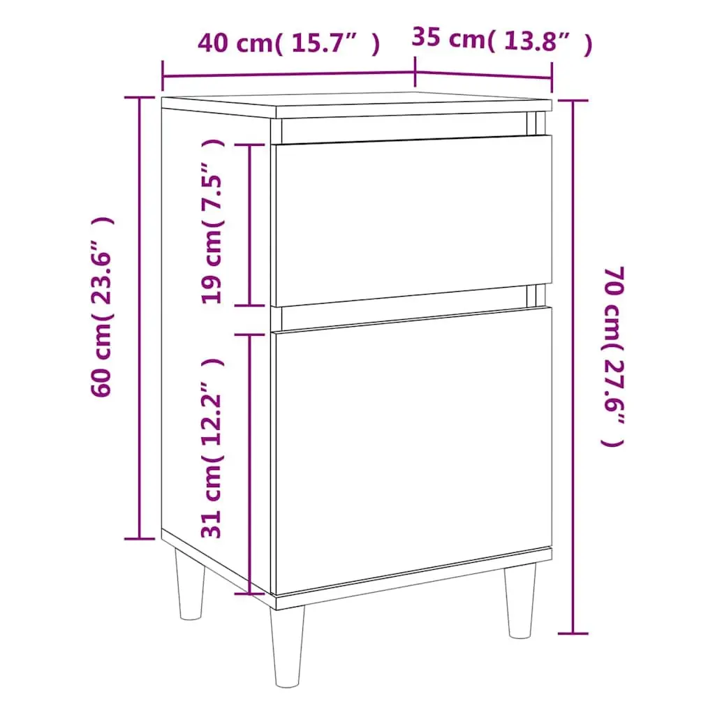 Bedside Cabinets 2 Pieces Black Nightstands Storage Organiser Bedroom Furniture