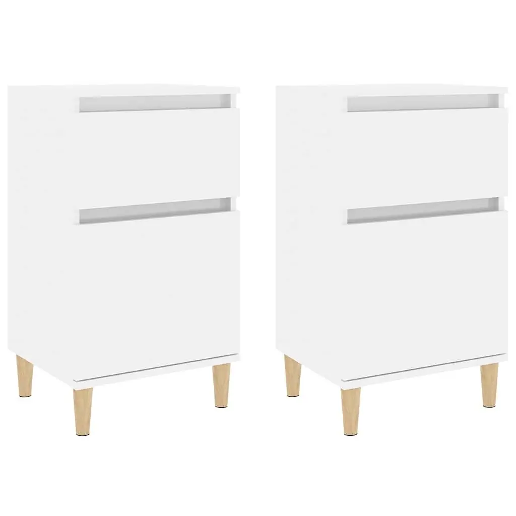 White High Gloss Bedside Cabinets Set