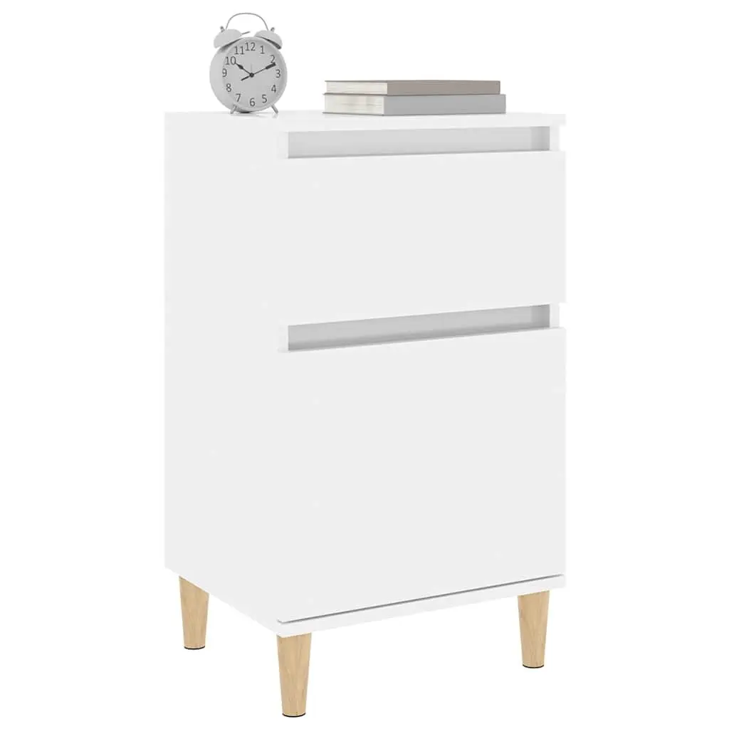 White High Gloss Bedside Cabinets Set