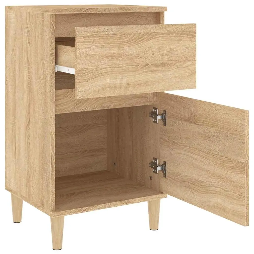 Bedside Table Cabinet Brown Storage Nightstand Bedroom 40 x 35 x 70 cm