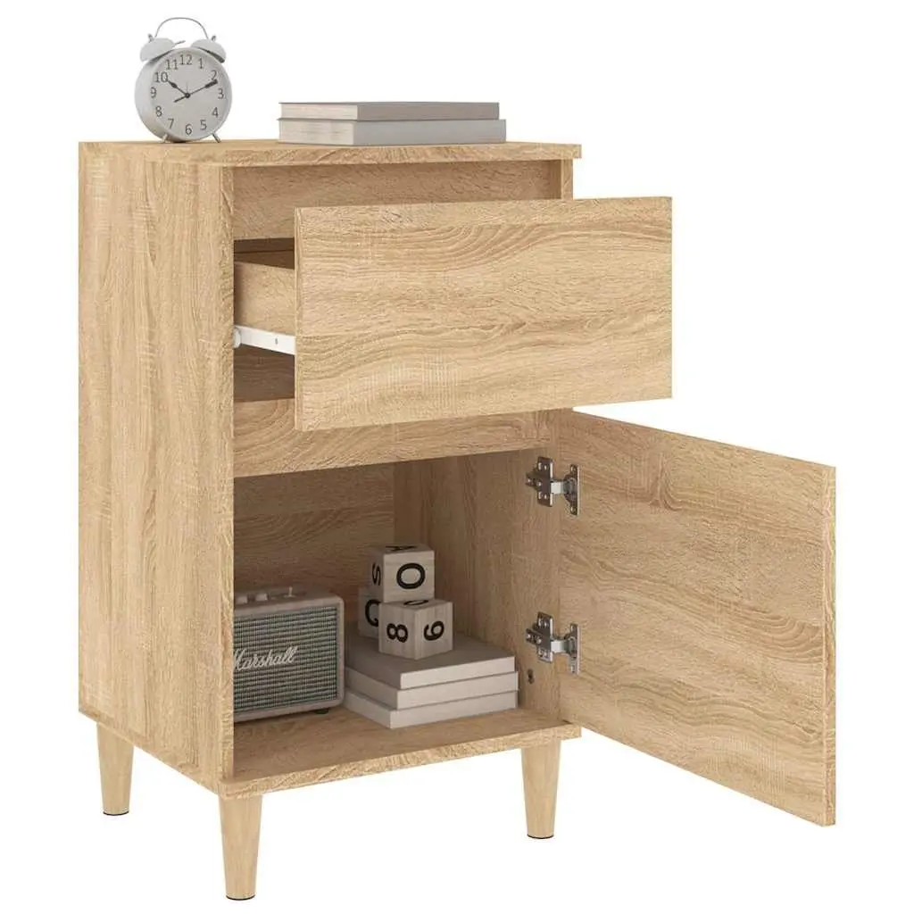 Bedside Table Cabinet Brown Storage Nightstand Bedroom 40 x 35 x 70 cm