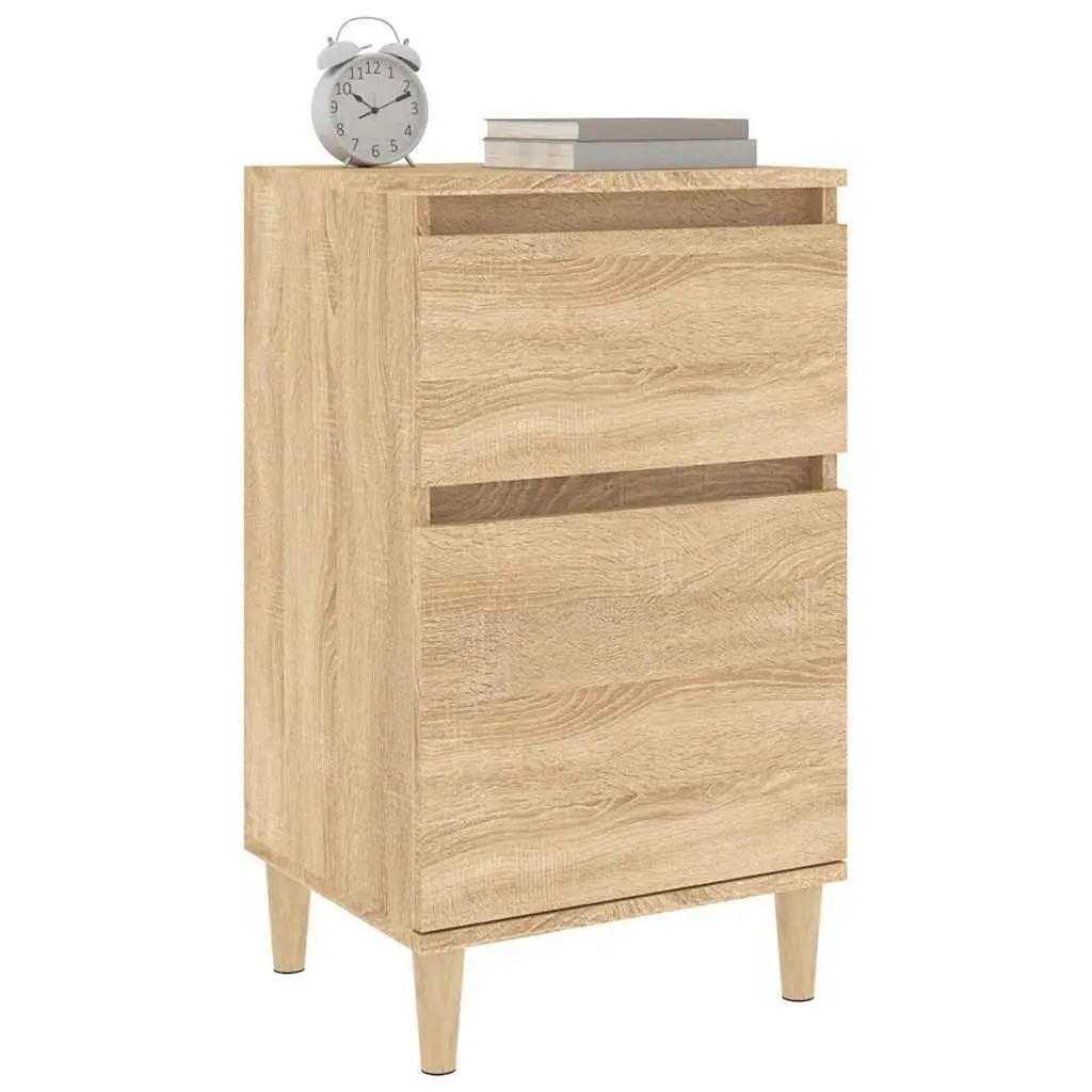 Bedside Cabinet Bedroom Storage Organiser 40x35x70cm Brown
