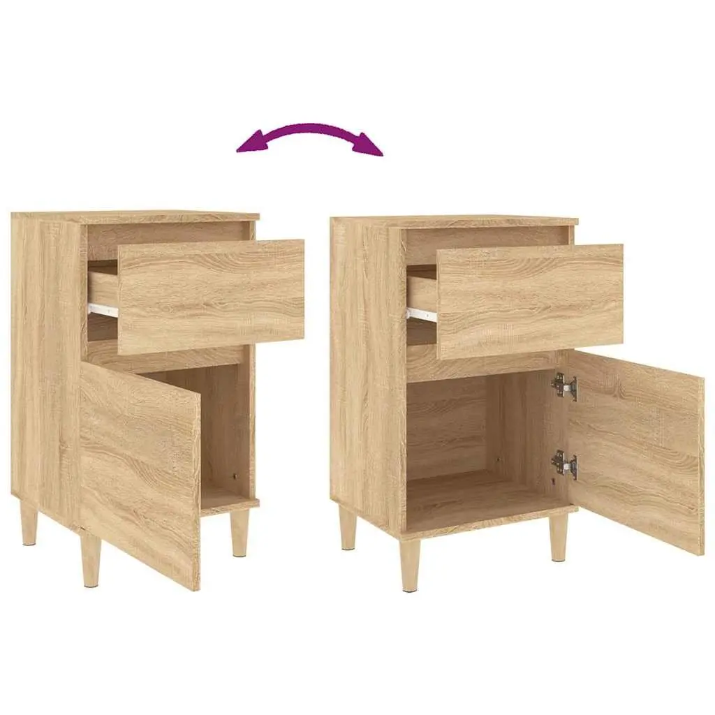 Bedside Cabinet Bedroom Storage Organiser 40x35x70cm Brown