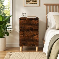 Bedside Cabinet 40x35x70 cm Brown Engineered Wood Nightstand Storage Table