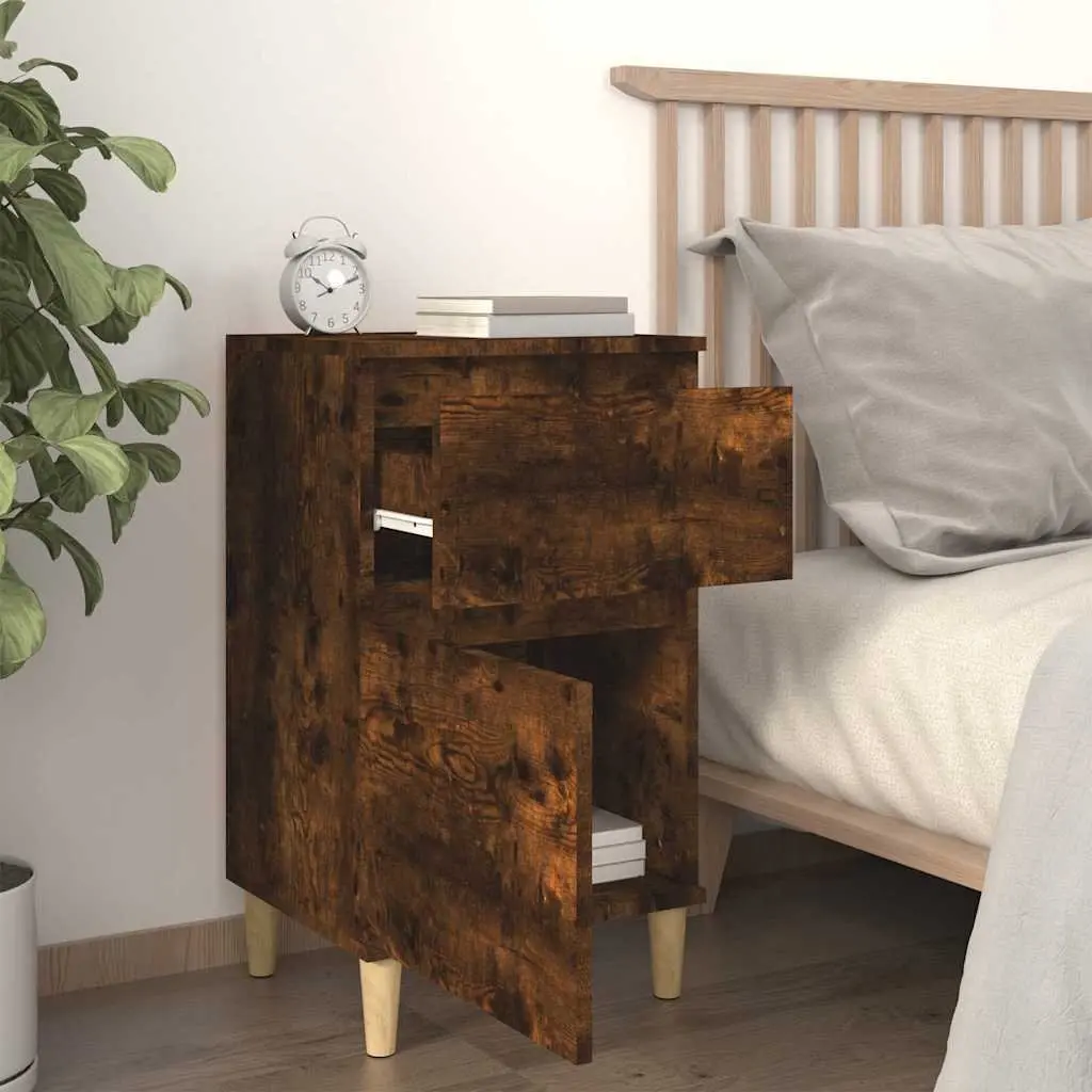 Bedside Cabinet Bedroom 40x35x70 cm Brown Engineered Wood Storage Table